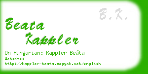 beata kappler business card